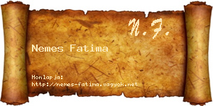 Nemes Fatima névjegykártya
